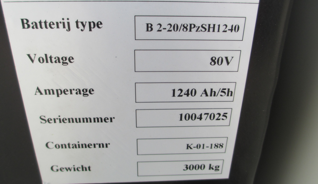 Forklift Battery Nameplate